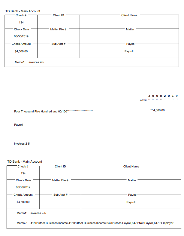 Check Style Formats – CosmoLex Support